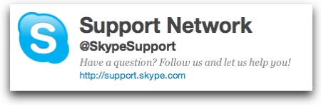Skype support on twitter